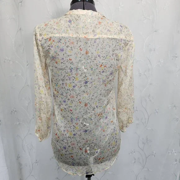 Ralph Lauren Sheer Floral Peach Tunic Style Blouse - Picture 10 of 10